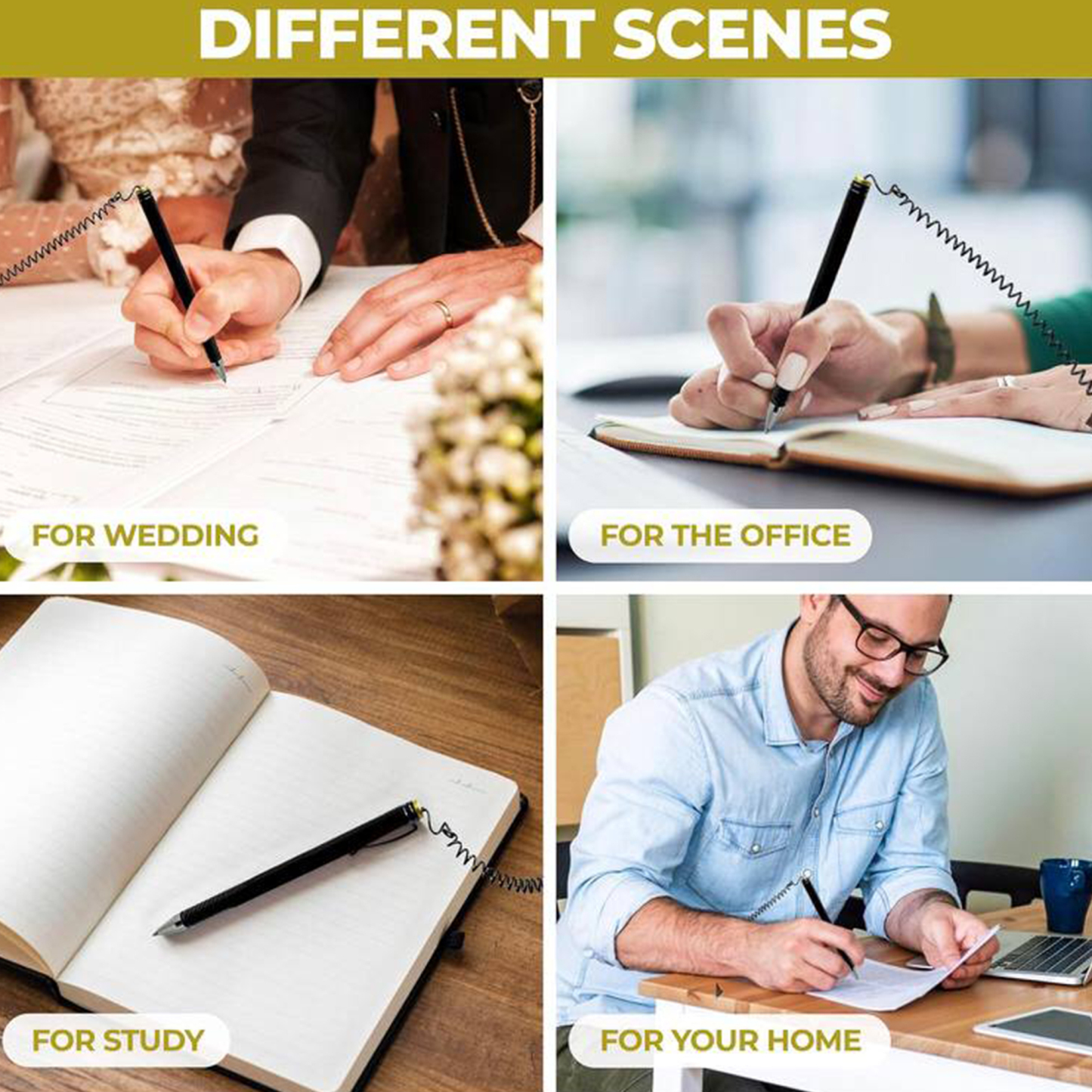 Counter Pen with Flexible Tether Cord 