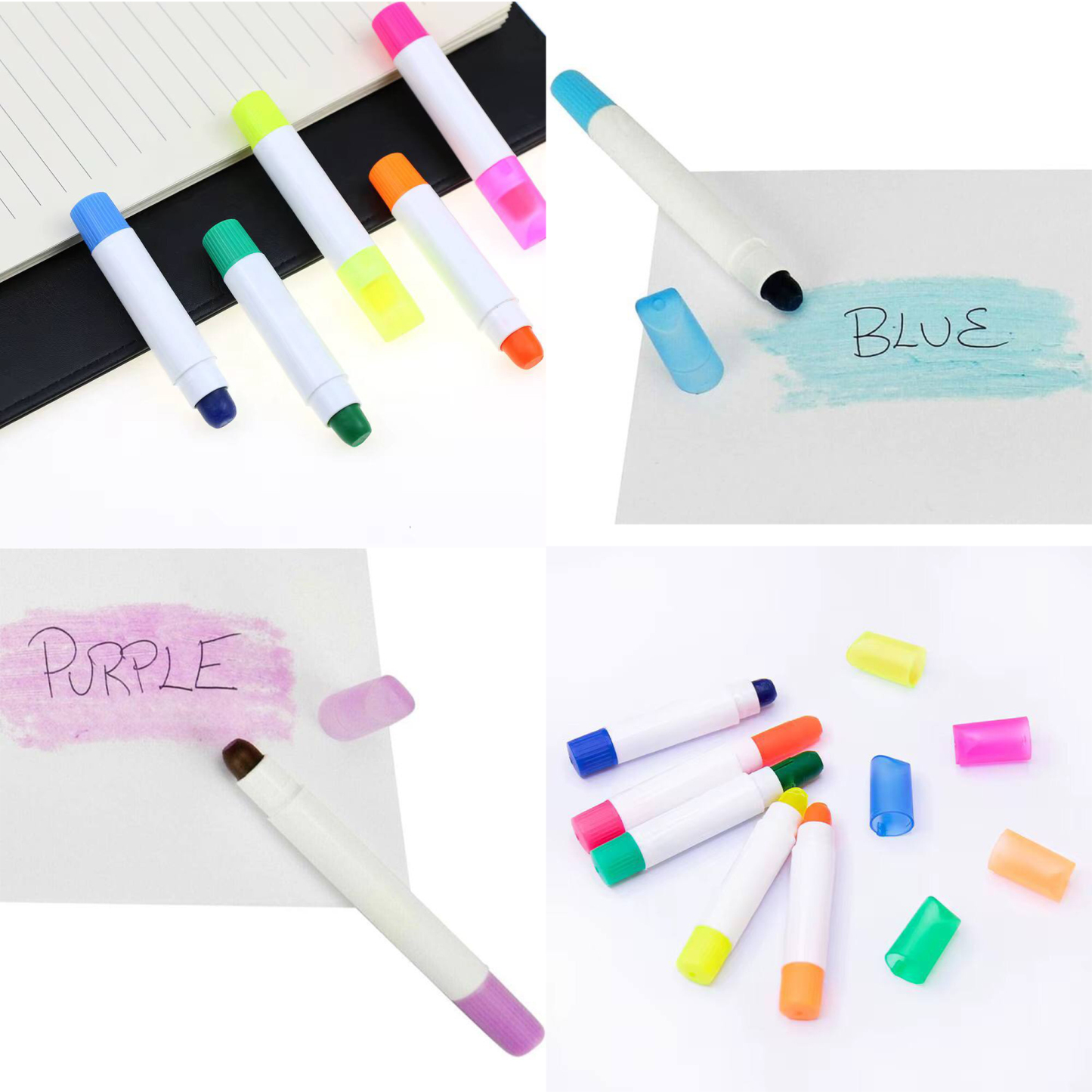 Eco-Friendly Wheat Stick Graffiti Highlighter Pen with 4 Color Set 