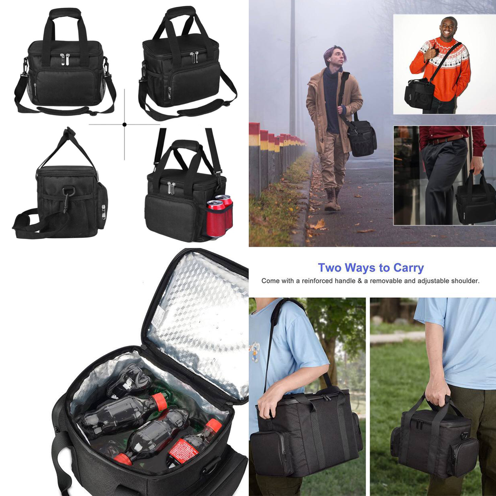 Customized Small Portable Cooler Bag with Insulation and Waterproof Design – 9.4"" L x 5.9"" W x 7.1"" H  
