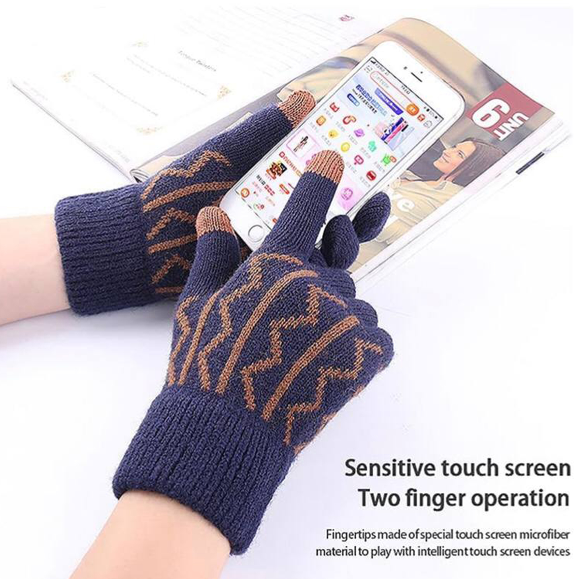 Knitted Touchscreen Gloves (8.7"" x 4.3"")  