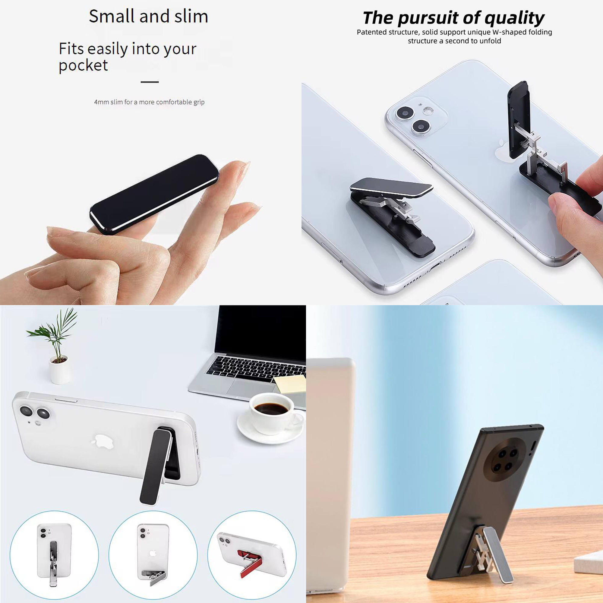 Back Sticker Mobile Phone Stand (1.8"" L x 0.4"" W x 0.2"" H) 