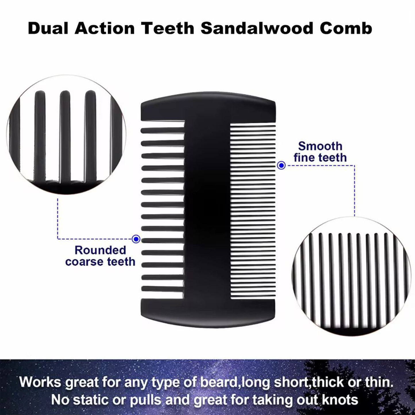 Double-Sided Mahogany Comb – 3.9" L x 2.2" W Material: Mahogany Double-Sided Suitable for Hair and Beard Engraving Available