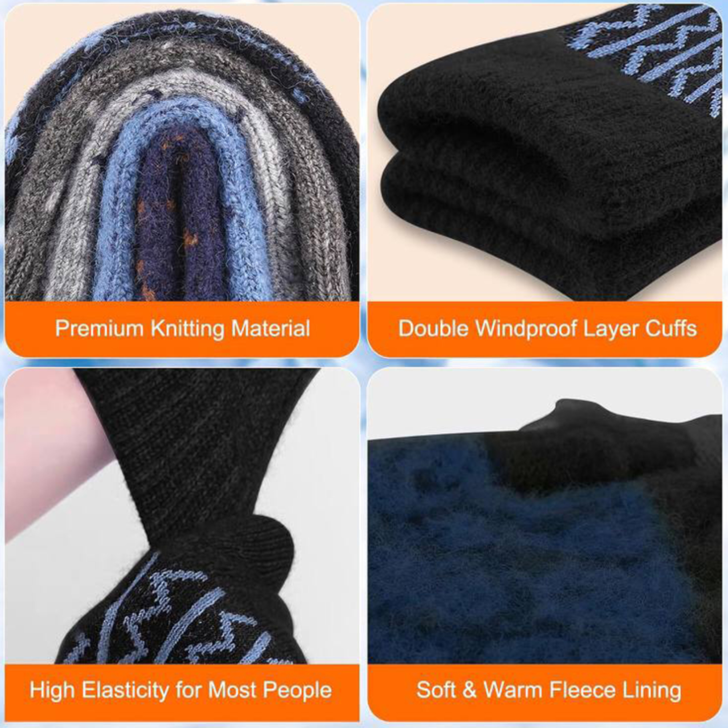 Knitted Touchscreen Gloves (8.7"" x 4.3"")  