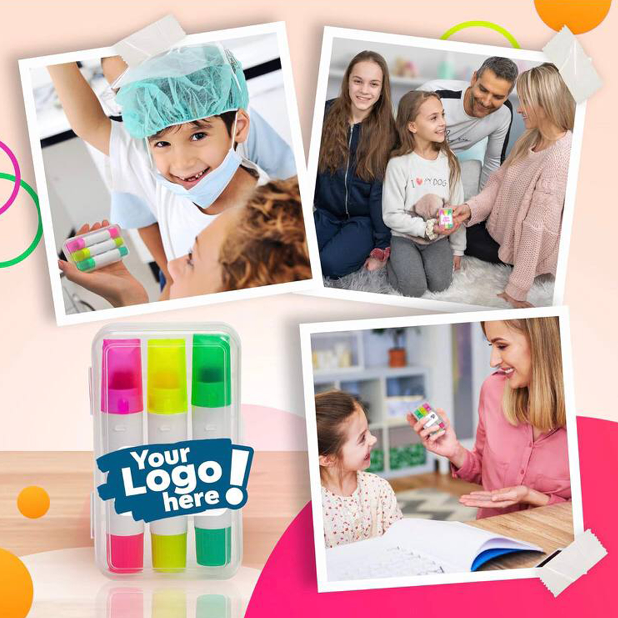 Eco-Friendly Wheat Stick Graffiti Highlighter Pen with 4 Color Set 