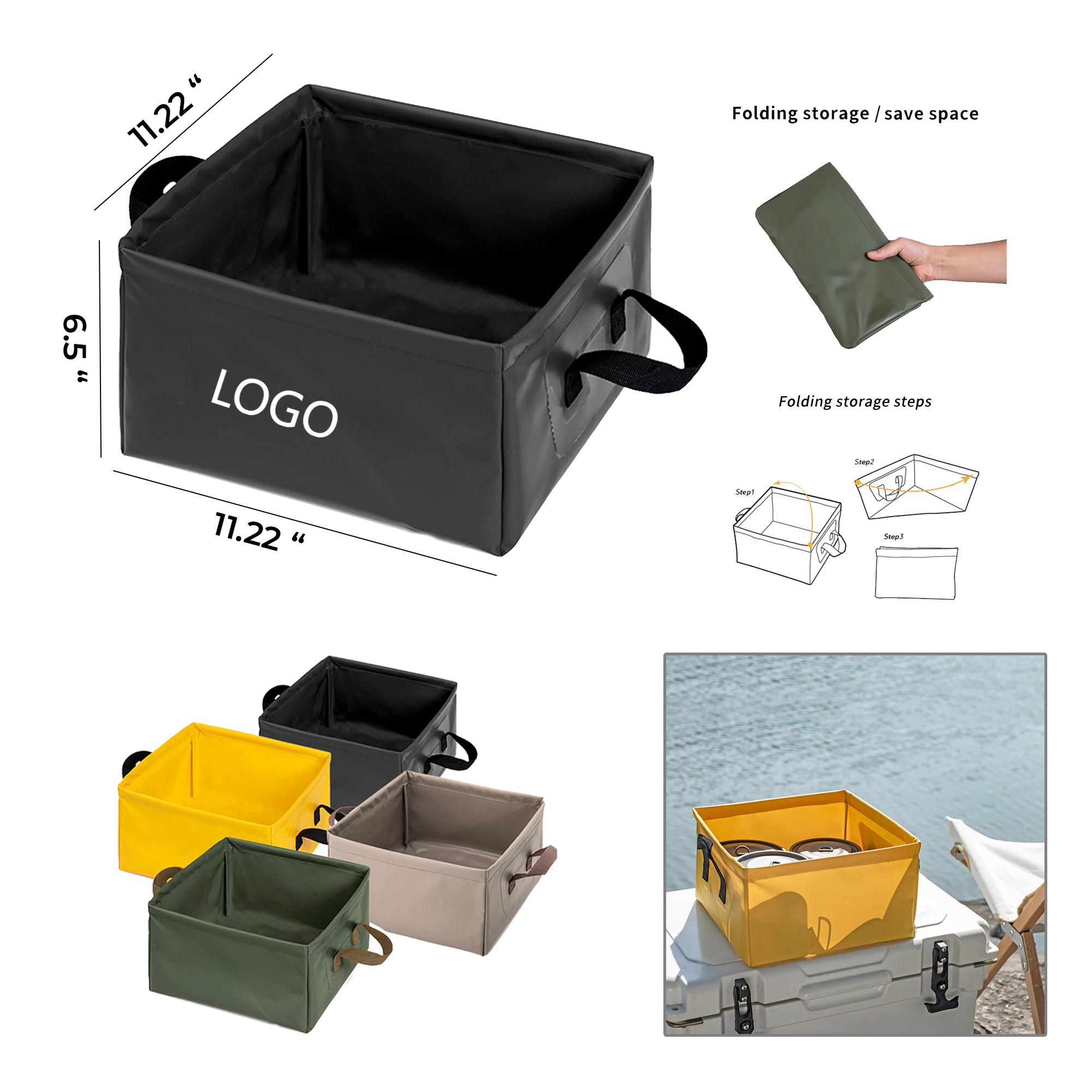 Foldable container for water, sink, or tub. 11.22 " x 11.22 " x 6.5 "