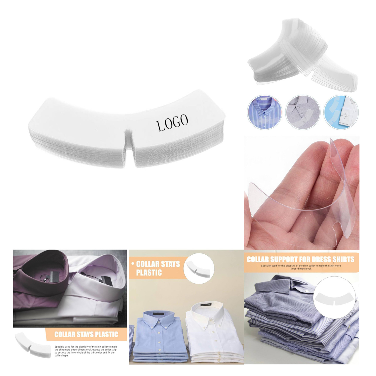 White Shirt Collar - Size 4.5 by 1 inches