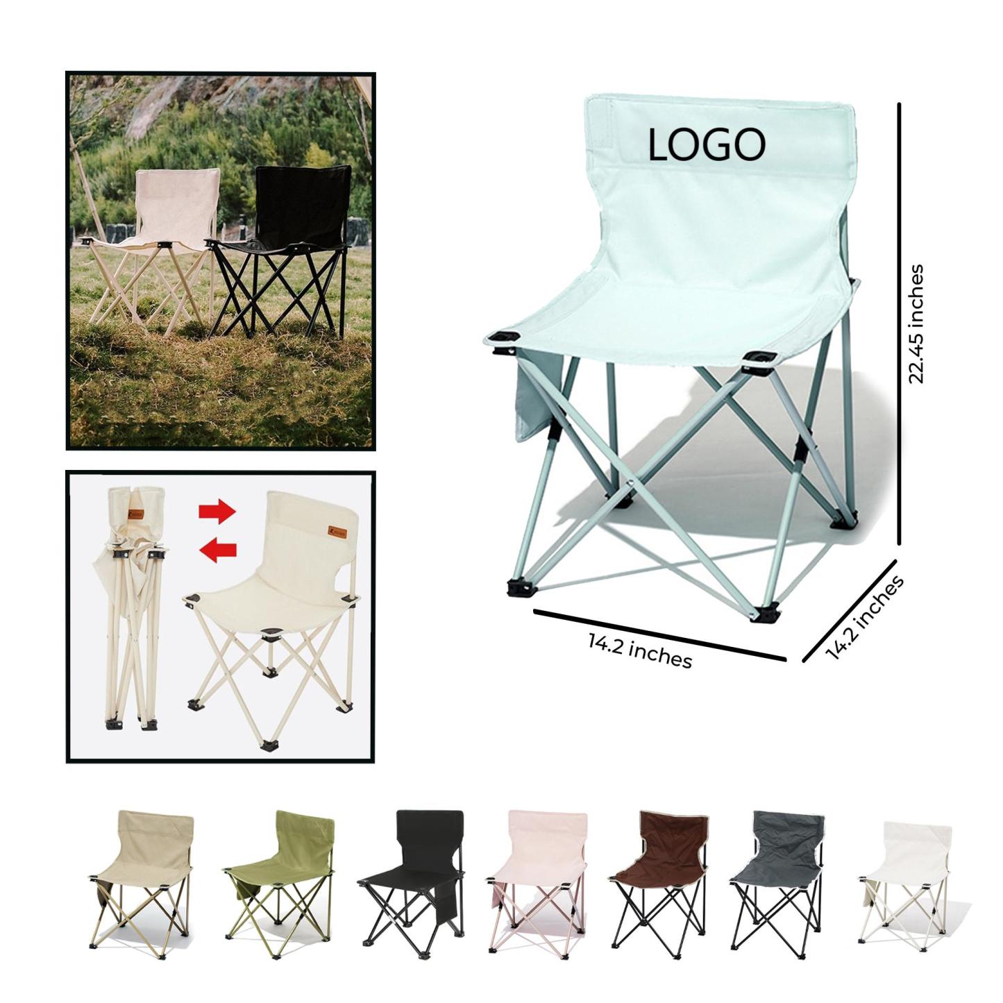 Innovative folding beach camp chair 14.2 " x 14.2 " x 22.45 "