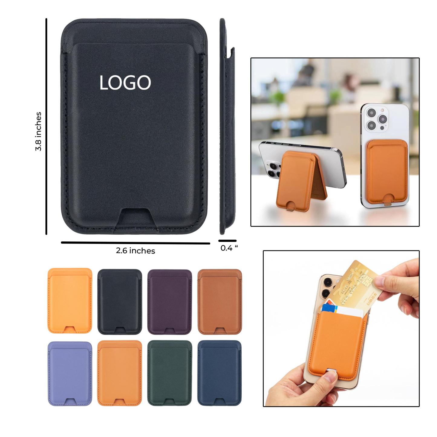 Magnetic Cell Phone Wallet with Pu Material 3.8 " x 2.6 "