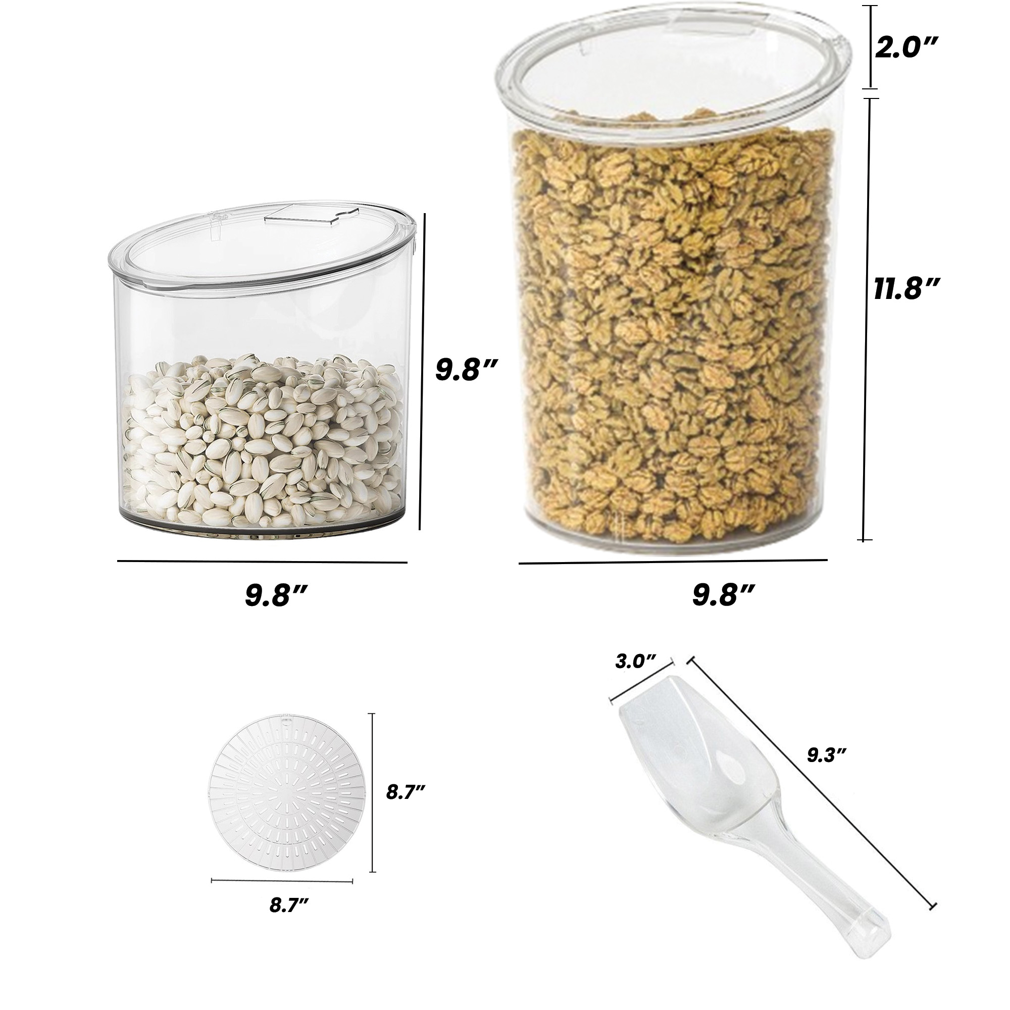 Thickened Transparent Food Barrel with Lid