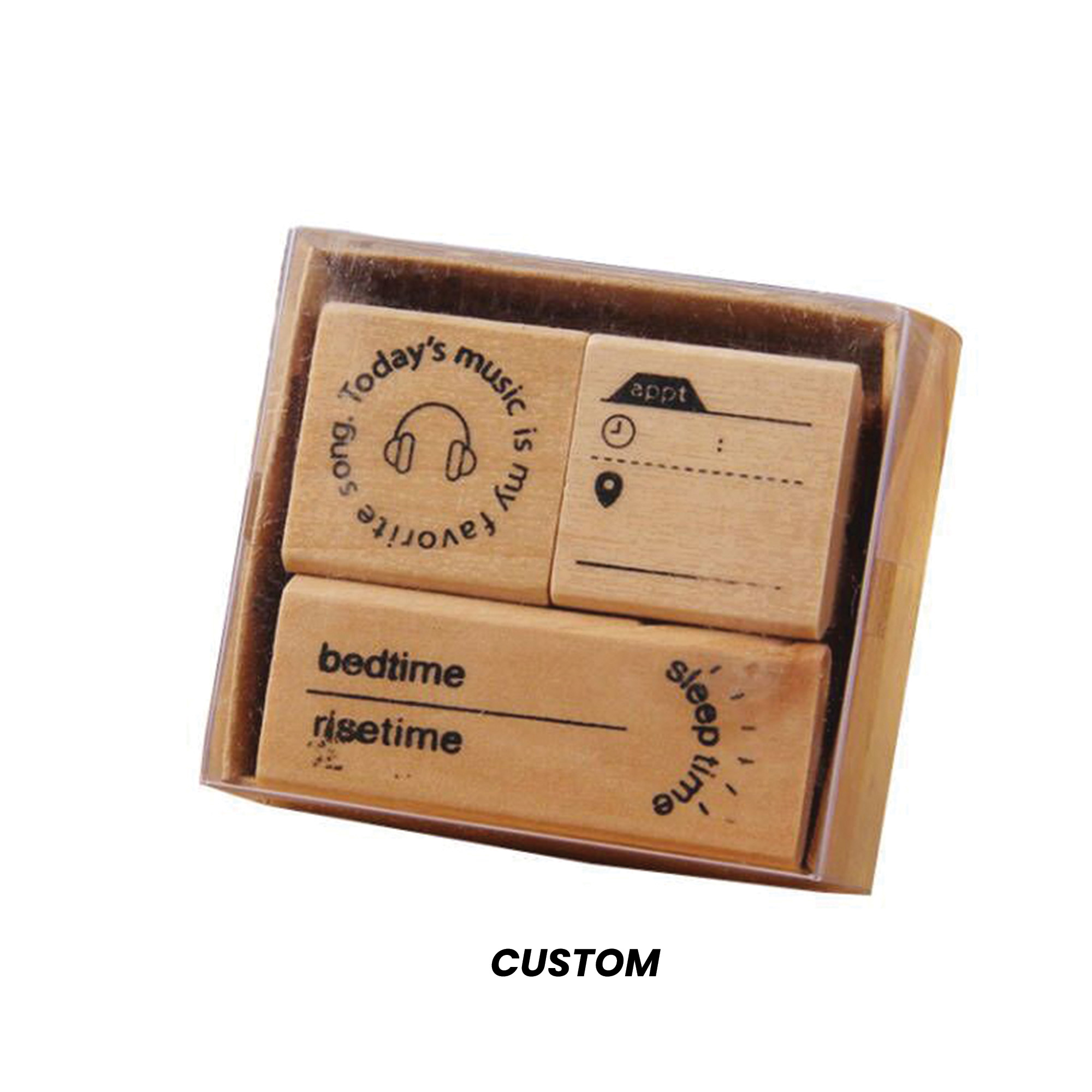 Elegant Wooden Stamps, Charming and Artistic, Ideal for Students, Journal Decoration Supplies, Matching Sets, Available in 6 Designs