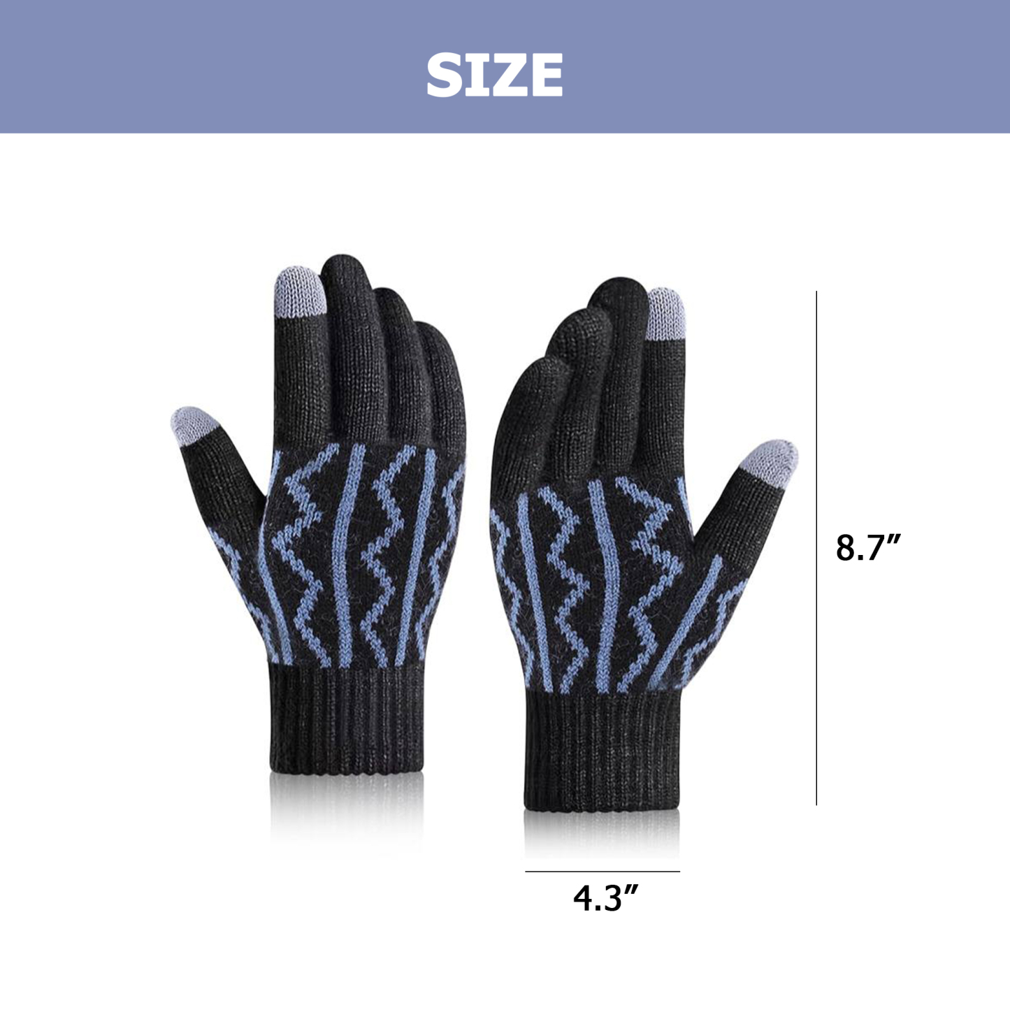 Knitted Touchscreen Gloves (8.7"" x 4.3"")  