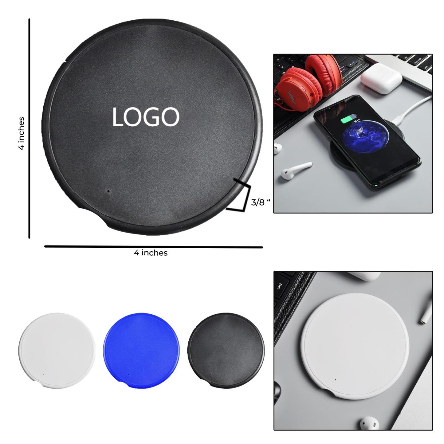 Wireless Fast Charging Pad with 10W Output 4 " x 4 " x 3/8 "