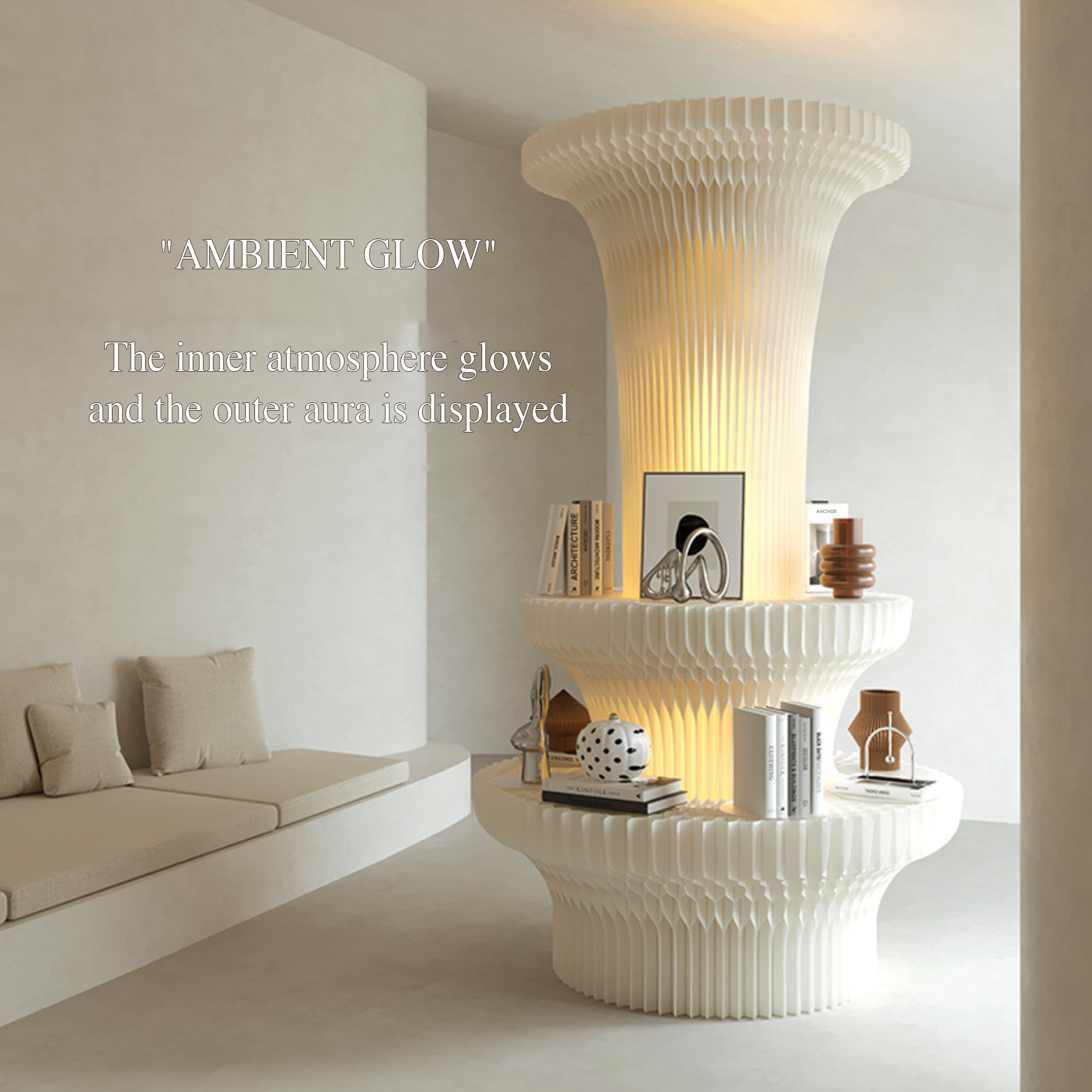 Eighteen Paper Island Exhibition Lamp Post Shelves