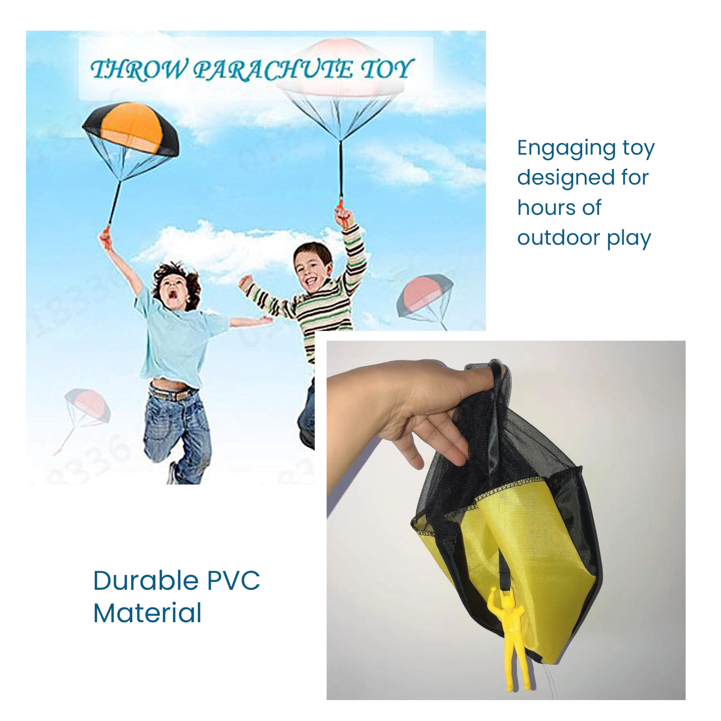 Children's Hand-thrown Parachute Toys Soldier 16.9" x 18.9"X3.7"