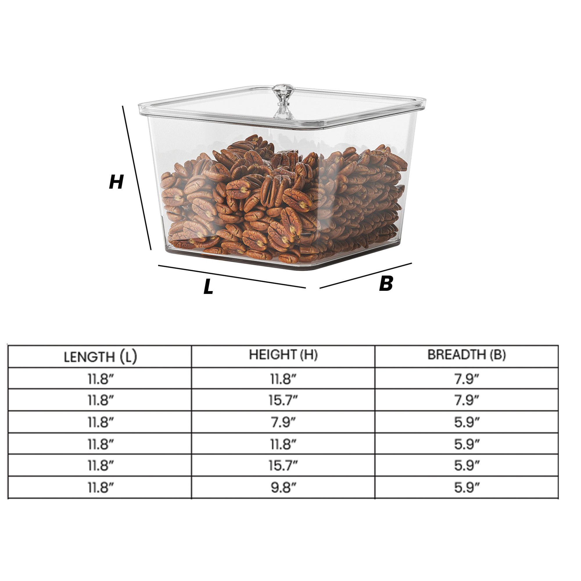 Transparent Rectangular Food Storage