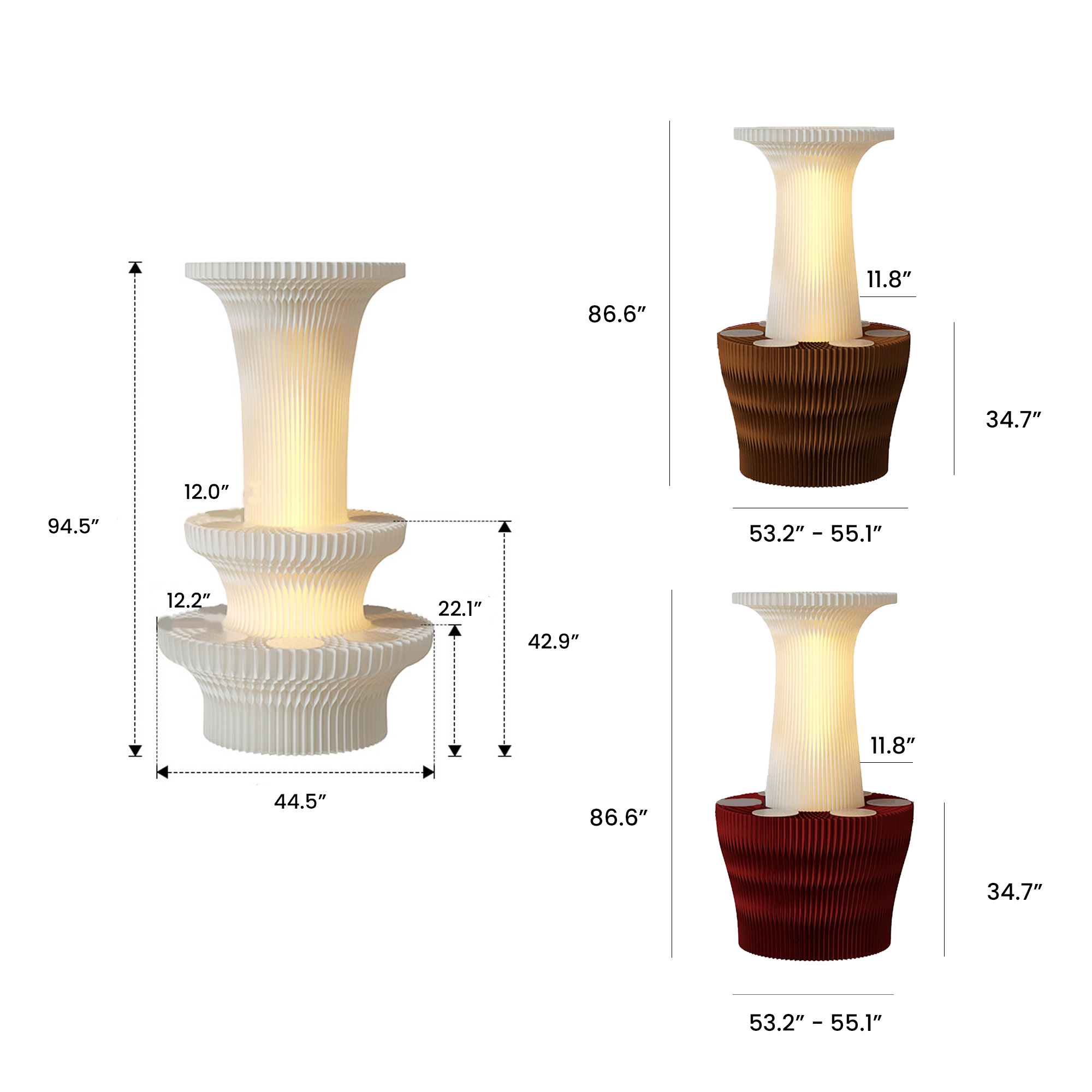 Eighteen Paper Island Exhibition Lamp Post Shelves