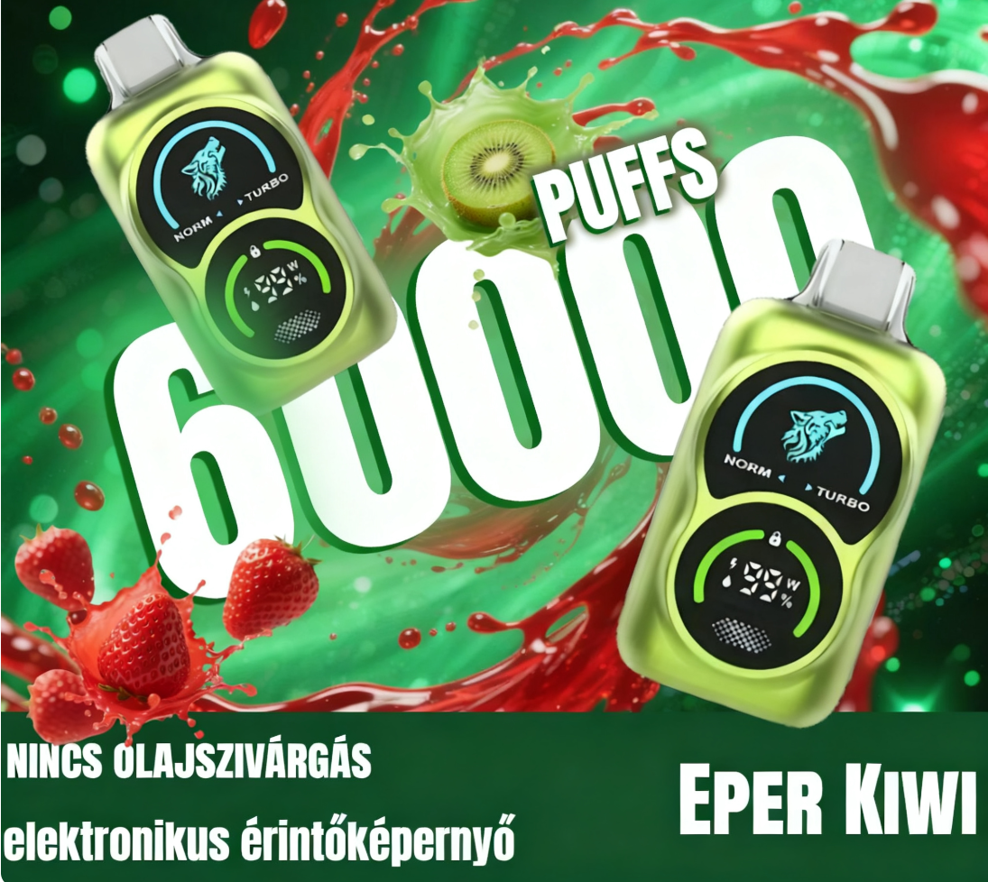 🍓🥝Eper Kivi Bug 60000 Puffs Forest Wolf eldobható e-cigaretta