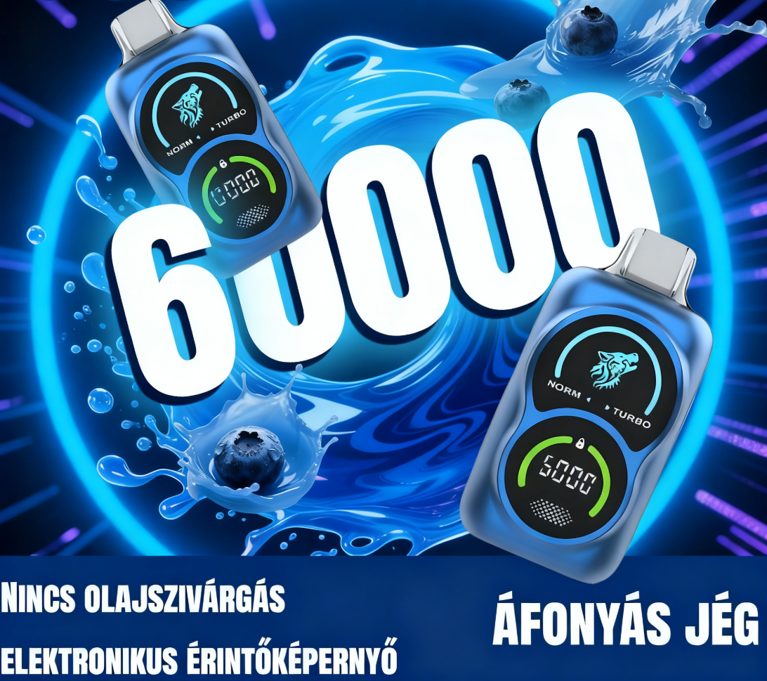 🫐❄️ Áfonya Jég Bug 60000 Puffs Forest Wolf eldobható e-cigaretta