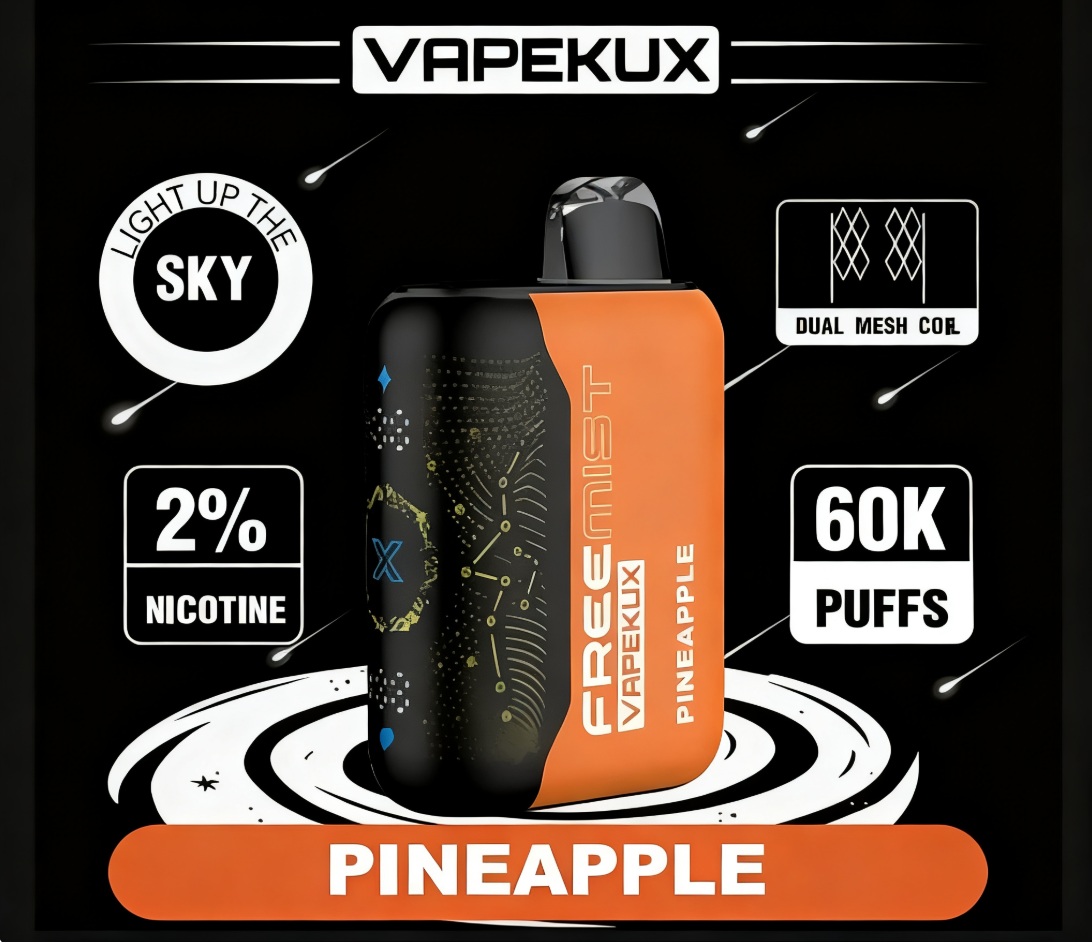 Ananász⭐Legjobban ajánlott⭐ 3 db ✨VAPEKUX 60000 PUFFS – Ívelt Star Sky képernyő 
