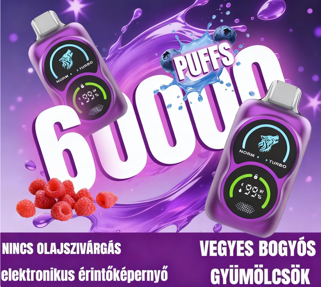 🍓🫐 Vegyes Bogyós Gyümölcsök  Bug 60000 Puffs Forest Wolf eldobható e-cigaretta
