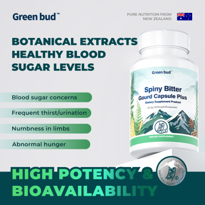 Green Bud 2 Spiny Bitter Gourd Herbal Capsules Contain Extracts of Bitter Gourd, Cinnamon, Ginseng, and Mulberry