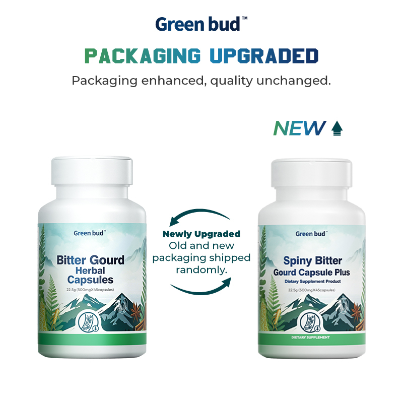 Green Bud 2 Spiny Bitter Gourd Herbal Capsules Contain Extracts of Bitter Gourd, Cinnamon, Ginseng, and Mulberry