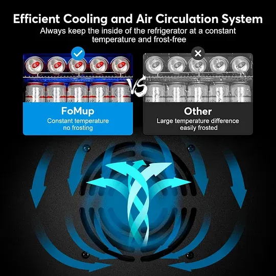 Refrigerador de bebidas de 17 pulgadas de ancho - Enfriador de bebidas para 126 latas con puerta de vidrio | Mini refrigerador para bebidas y cerveza de encimera/independiente | Memoria de temperatura | Puerta invisible |