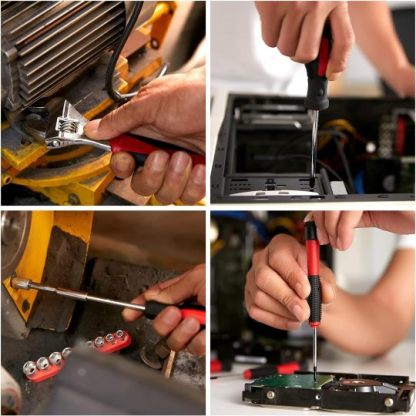 Tool Set with Drill, 108Pcs Cordless Drill Household Power Tools Set with 16.8V Lithium Driver Claw Hammer Wrenches Pliers DIY Accessories Tool Kit