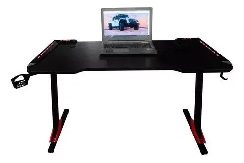 Set Gamer Silla + Escritorio Led Rgb Porta Vasos Reclinable