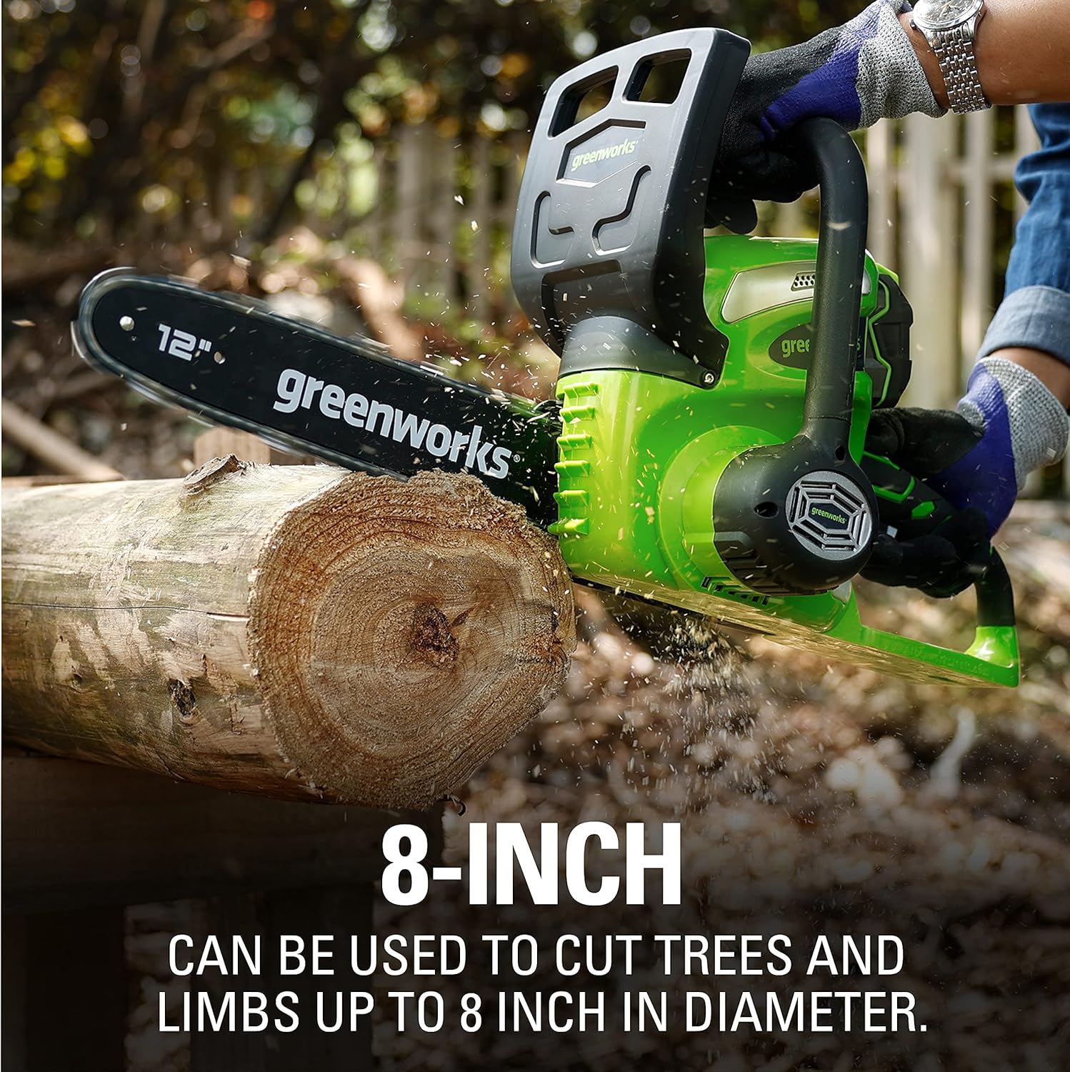 GreenWorks 20262 G-MAX 40V 12-Inch Cordless Chainsaw, 2AH Battery and a Charger Included