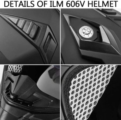 ILM - Casco deportivo doble para motocicleta, visor para el sol, casco para todoterreno, motocross, certificado por el DOT.