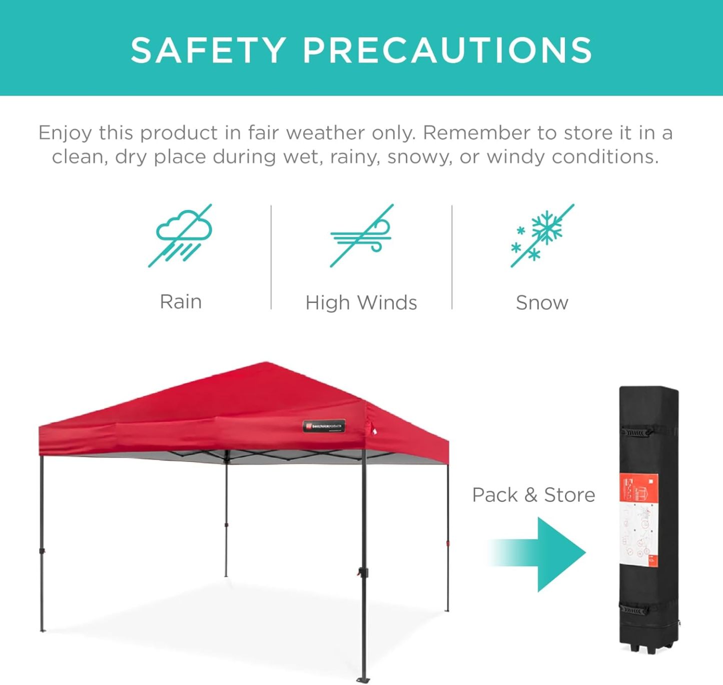 Best Choice Products - Toldo de armado fácil de 1 persona con un botón, tienda portátil e instantánea, funda, 3 x 3 metros, 4 bolsas de peso, color azul