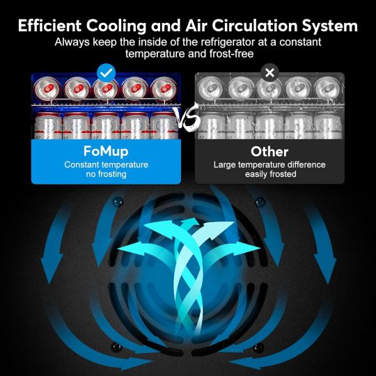Refrigerador de bebidas de 17 pulgadas de ancho - Enfriador de bebidas para 126 latas con puerta de vidrio | Mini refrigerador para bebidas y cerveza de encimera/independiente | Memoria de temperatura | Puerta invisible |