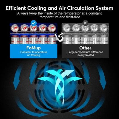 Refrigerador de bebidas de 17 pulgadas de ancho - Enfriador de bebidas para 126 latas con puerta de vidrio | Mini refrigerador para bebidas y cerveza de encimera/independiente | Memoria de temperatura | Puerta invisible |