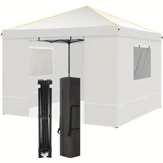 Tooluck 10x10 Carpa Gazebo con Ventanas de Malla 2.0, Carpa Plegable 10x10, Carpa Portátil Impermeable para Exteriores con 4 Paredes Laterales Desmontables, Bolsa de Transporte, 4 Estacas y Cuerdas
