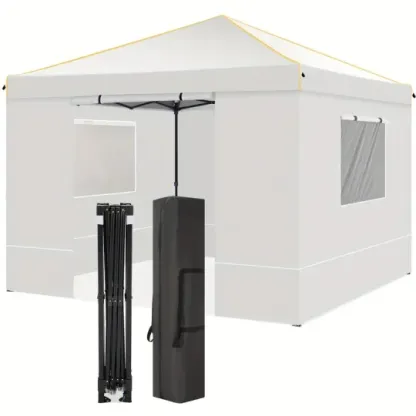 Tooluck 10x10 Carpa Gazebo con Ventanas de Malla 2.0, Carpa Plegable 10x10, Carpa Portátil Impermeable para Exteriores con 4 Paredes Laterales Desmontables, Bolsa de Transporte, 4 Estacas y Cuerdas