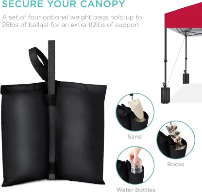 Best Choice Products - Toldo de armado fácil de 1 persona con un botón, tienda portátil e instantánea, funda, 3 x 3 metros, 4 bolsas de peso, color azul