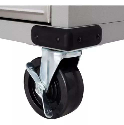 Gabinete De Almacenaje Alto Con Ruedas Acero Inoxidable Msi