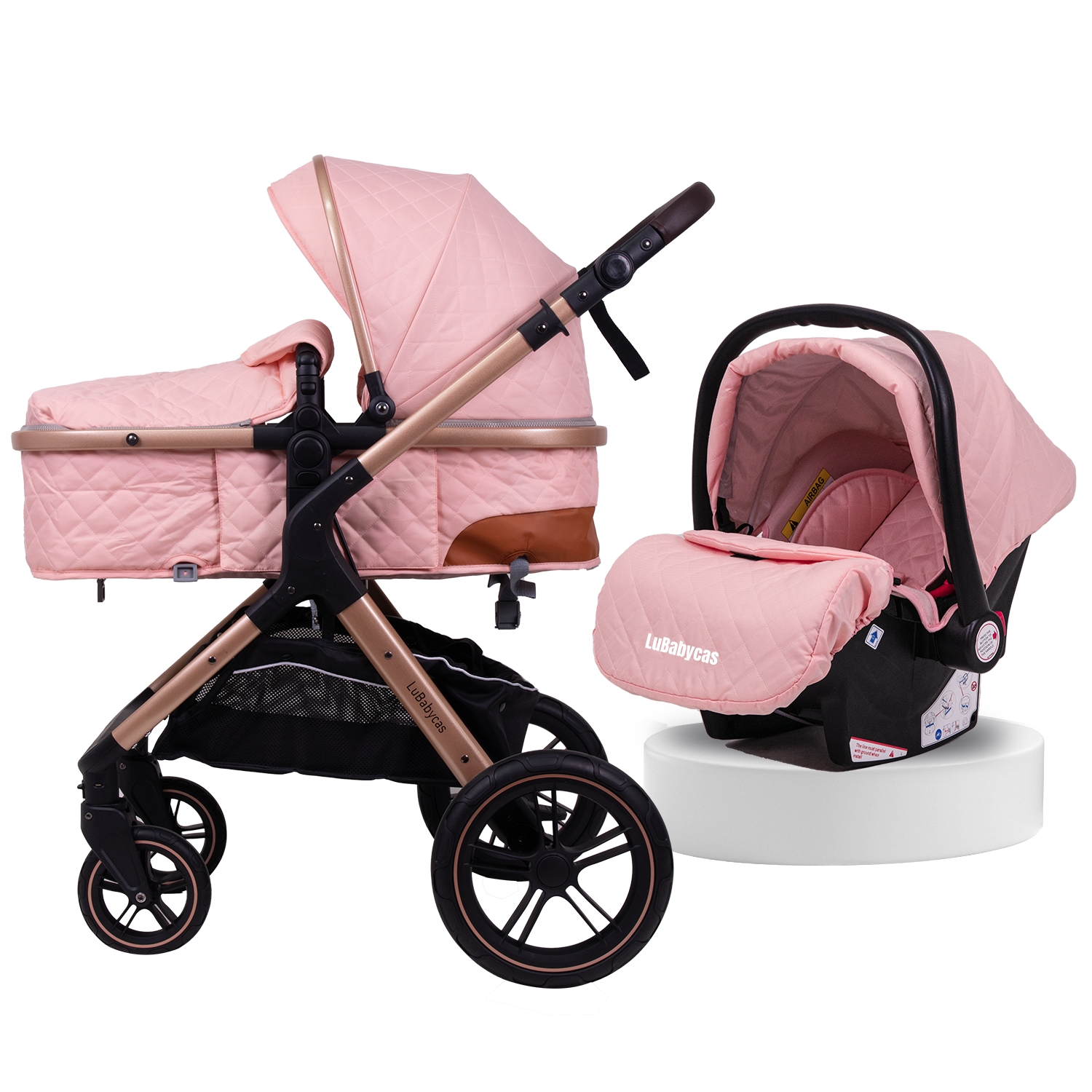 Coche Cuna Con Silla Nido Y Accesorios Lubabycas