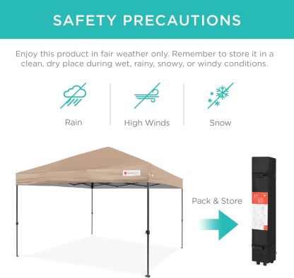 Best Choice Products - Toldo de armado fácil de 1 persona con un botón, tienda portátil e instantánea, funda, 3 x 3 metros, 4 bolsas de peso, color azul