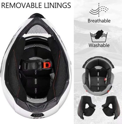 ILM - Casco deportivo doble para motocicleta, visor para el sol, casco para todoterreno, motocross, certificado por el DOT.