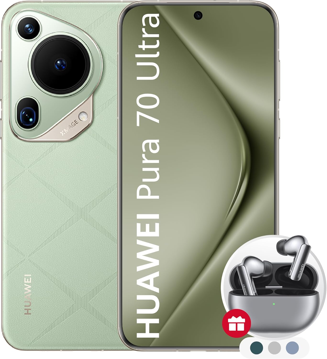 HUAWEI Pura 70 Ultra, 16GB+1TB, Instantánea ultrarrápida, Súper Macro con Ultra Iluminación, Cristal Kunlun Glass, Supercharge de 100 W, Batería de 5200mAh, Negro + FreeBuds Pro 3 (Color Aleatorio)