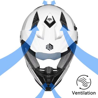 ILM - Casco deportivo doble para motocicleta, visor para el sol, casco para todoterreno, motocross, certificado por el DOT.