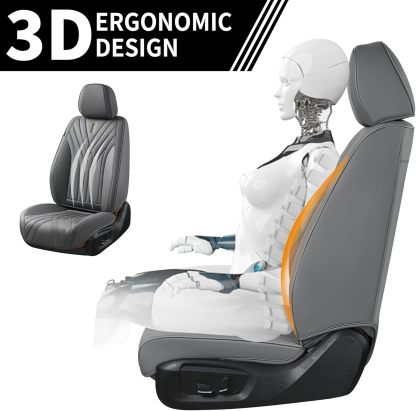 FLORICH - Juego completo de fundas de asiento de piel, fundas universales para 5 asientos, protector de asiento de coche, cojín de piel para asiento de coche, fundas de asiento de automóvil marrones,