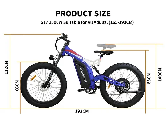 26"E-Bike 1500W 48V20AH Electric Bike Mountain Bicycle Fat Tire Full Suspension-clavo