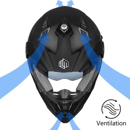 ILM - Casco deportivo doble para motocicleta, visor para el sol, casco para todoterreno, motocross, certificado por el DOT.