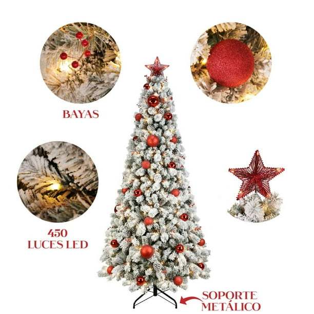 Árbol de Navidad Artificial Member's Mark con Esferas 2.43 m