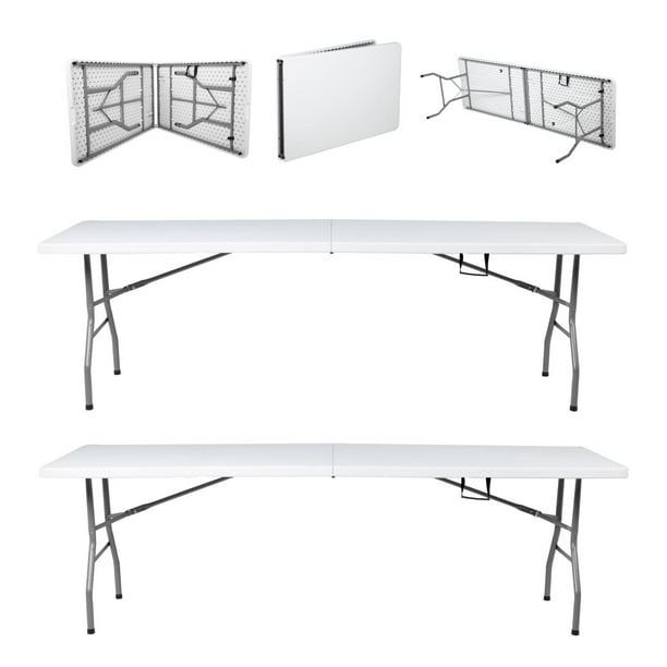 Mesa Plegable 180cm Portatil Portafolio Fiesta Jardin 2pzas Kingshouse COMBO-KH-141