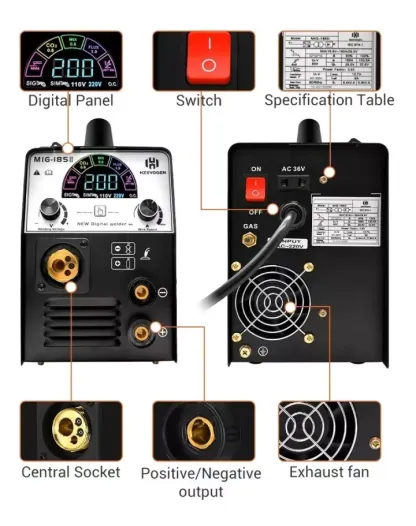 Soldadora 4 En 1 Hzxvogen Mig Gas No Gas Tig Mma 110v/220v
