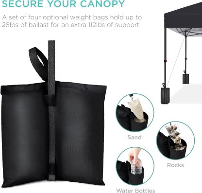 Best Choice Products - Toldo de armado fácil de 1 persona con un botón, tienda portátil e instantánea, funda, 3 x 3 metros, 4 bolsas de peso, color azul